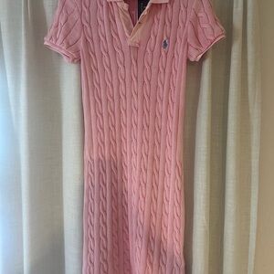 Polo by Ralph Lauren Pink Cable Knit Maxi Dress